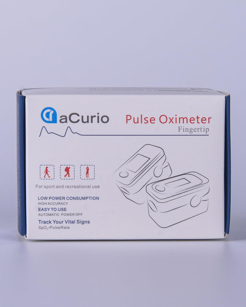 aCurio Pulse Oximeter NHS Test Oximeter - CE Approved Oxygen Monitor Finger Adults and Child Heart-Rate Monitor - Oxygen Saturation Monitor Accurate Fast Blood Oxygen Monitor Heart Rate Monitor blue - NewNest Australia