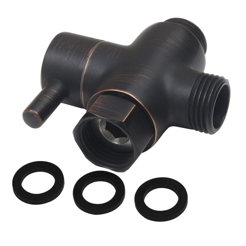 Brass Shower Arm Diverter Valve for Hand Held Showerhead and Fixed Spray Head,G 1/2 3-Way Bathroom Universal Shower System Replacement Part (Oil-Rubbed Bronze) Oil-Rubber Bronze - NewNest Australia