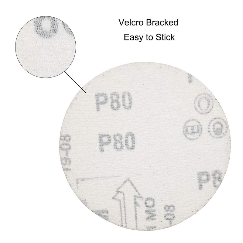Sipery 60Pcs Sanding Discs 4 inch Aluminum Oxide Hook and Loop Sanding Pads 60/80/120/240/320/600 Grit Sandpaper - NewNest Australia