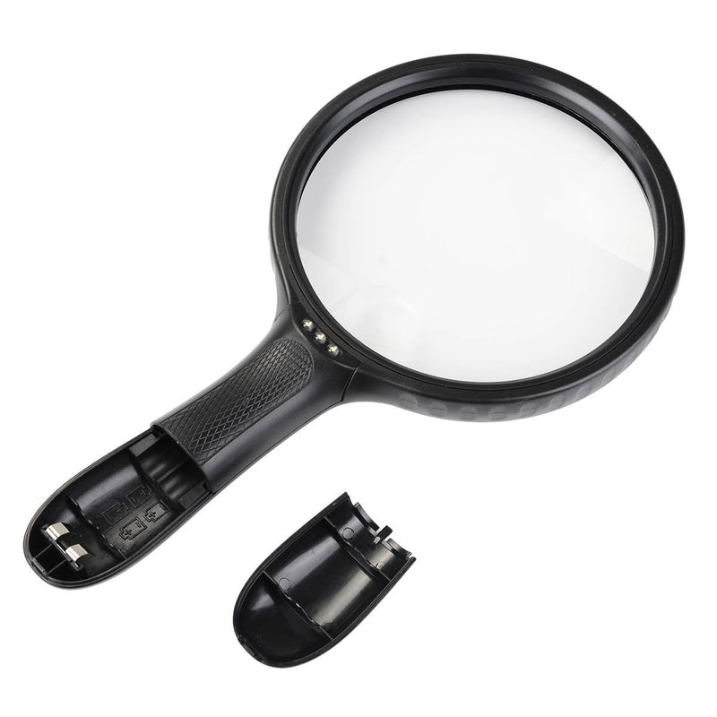 Magnifying Glass With Light, 5.5 Inch Extra Large Hand Magnifier- 3 Bright LEDs Illuminated - 2X 5X Magnification Lens- Lightweight- Easy to Use for Mother and Father to Read Small Print etc (2X 5X) - NewNest Australia