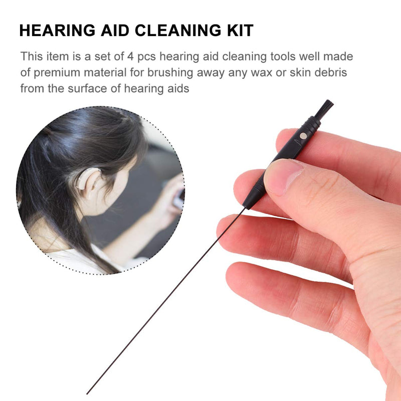 ULTECHNOVO Pack of 4 Hearing Amplifier Cleaning Brush Hearing Aid Vent Cleaning Tool Earpiece Ear Plug Vent Cleaner for Sound Tubes - NewNest Australia