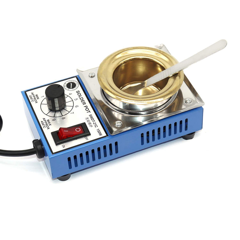 50mm 110V 150W Lead-Free Solder Pot with 500g Capactity & BGA Solder Paste Scraper for Welding and Soldering Bath - NewNest Australia