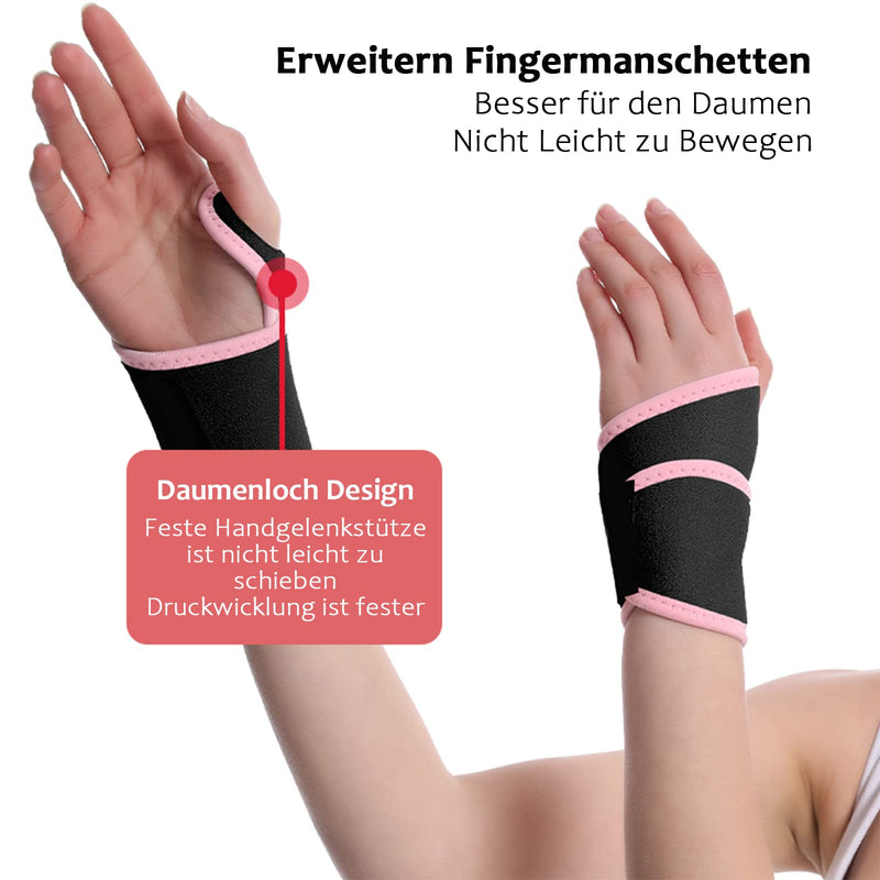 Yeloumiss Wrist Bandages 1 Pair Adjustable Wrist Support Carpal Tunnel Bandage For Sports Protection Arthritis Tendinitis Pain Relief, One Size Fits Left Or Right Hand (Rose Red) - NewNest Australia