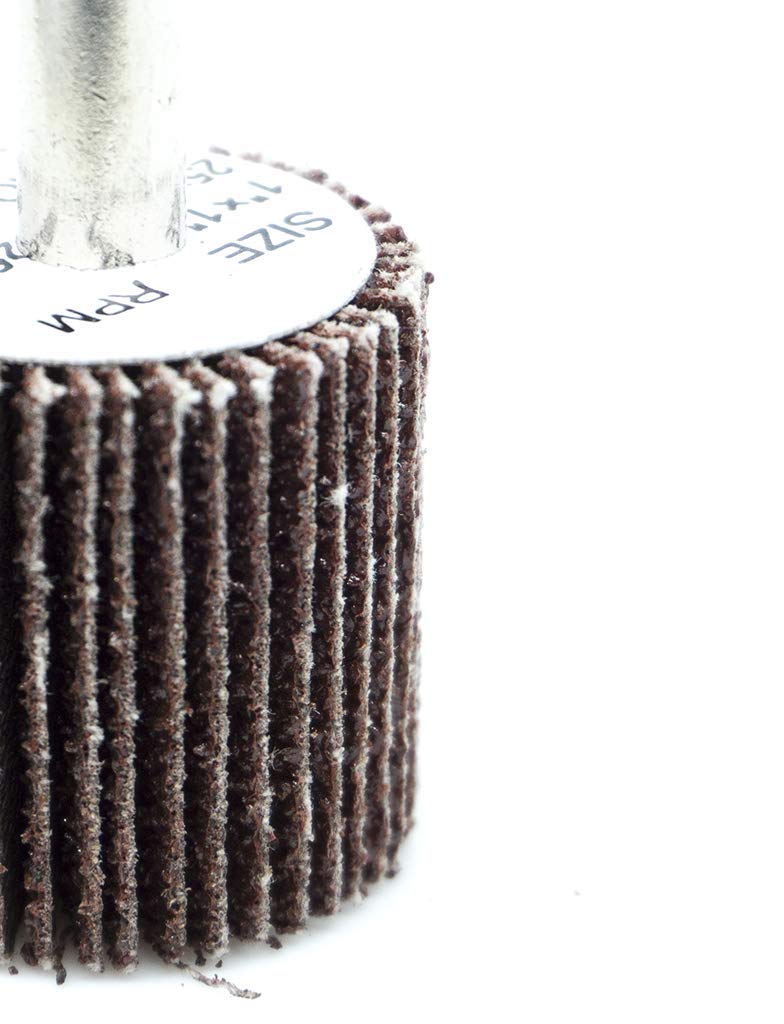 Benchmark Abrasives 1" x 1" x 1/4" Shank Mounted High-Quality Resin Bond Aluminum Oxide Flap Wheels 40 Grit - 10 Pack - NewNest Australia