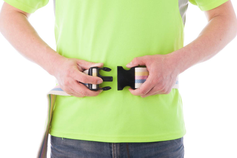 COW&COW Gait Belt 54inch - Transfer and Walking Assistance with Quick Release Buckle for Caregiver Nurse Therapist 2 inches(Beige) Beige With Stripes 54 Inch (Pack of 1) - NewNest Australia