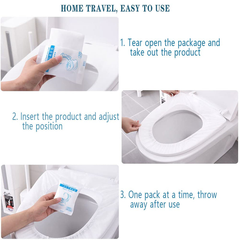 Disposable Premium Elastic Band Toilet Seat Cover, Portable Waterproof Universal Fit Toilet Mat Independent Packing for Travel, Public Toilets and House Guests Use (10 Packs) - NewNest Australia
