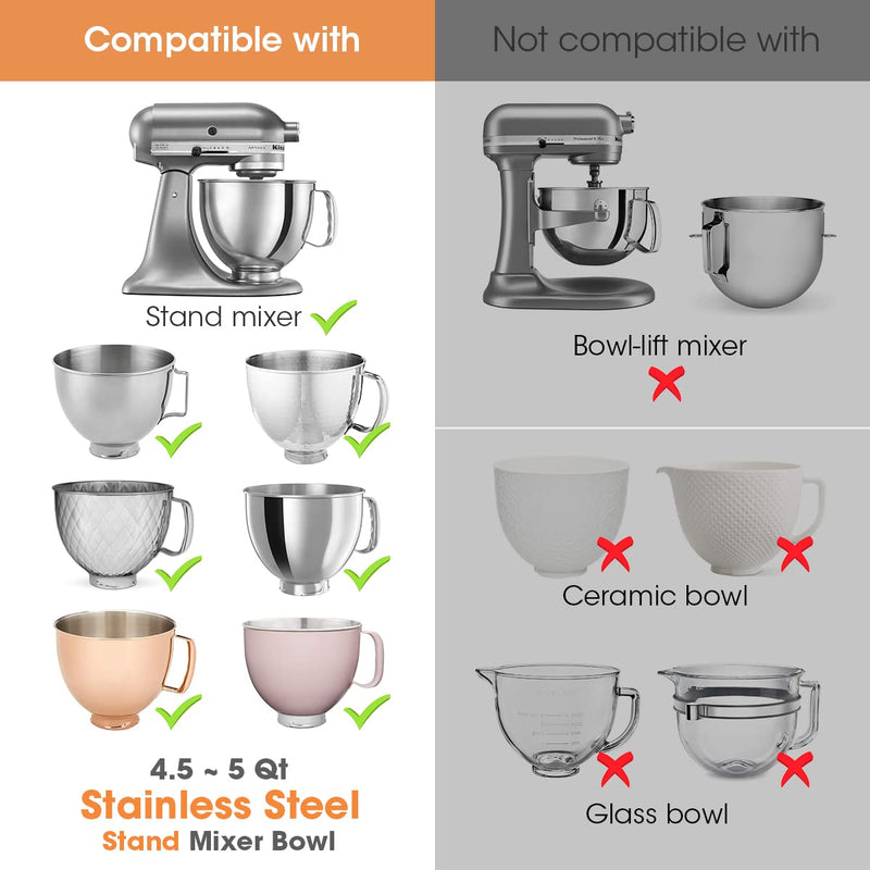 AIEVE Mixer Bowl Covers for KitchenAid 4.5-5 Qt Tilt-Head Stand Mixer, 2 Pack Stand Mixer Cover Mixer Bowl Lids Mixer Splash Guard Compatible with Kitchen aid Mixer Assecories Kitchenaid Classic - NewNest Australia