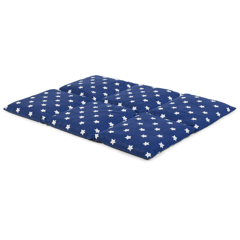 Flaxseed pillow large 40x30cm 6-chamber, star blue - heat pillow grain pillow for microwave & oven e.g. for back & stomach - linseed pillow 30x40, star blue - NewNest Australia