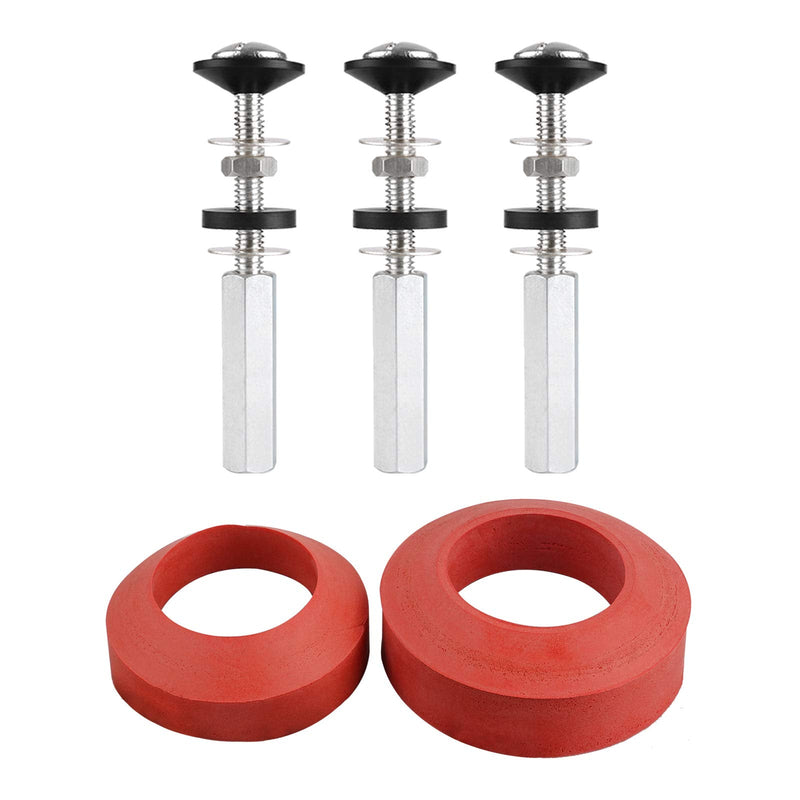 iFealClear Universal Toilet Tank To Bowl Gaskets &Bolt Kit,Hardware Fits Most 2-Inch/2.5-Inch Flush Valve opening Toilet Tanks-Red Bolts with 2 In Gaskets Red - NewNest Australia