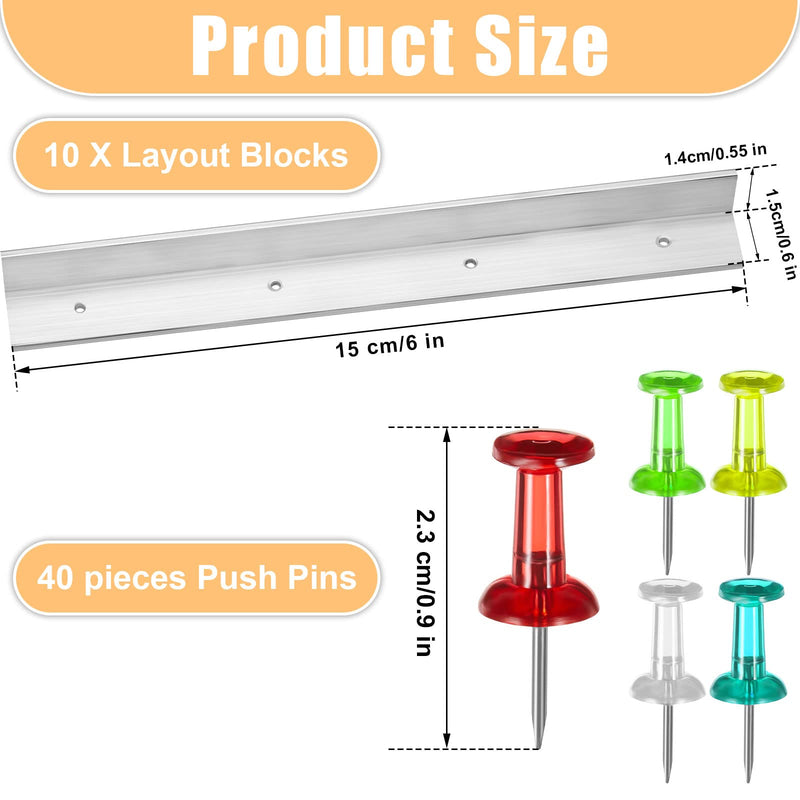 6 Inch Layout Block System for Stained Glass Panels with Mix Color Push Pins Stain Glass Tools and Supplies Panel Layout Stained Glass Making Tools (10 Pieces) 10 - NewNest Australia