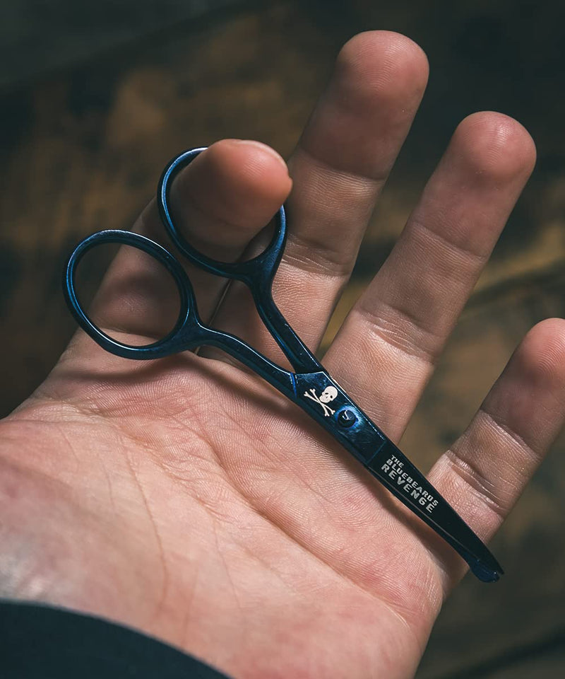 The Bluebeards Revenge, Beard and Mustache Scissors In Metallic Blue, For Facial Hair, Beards, Mustache, Nose and Ear Hair - NewNest Australia