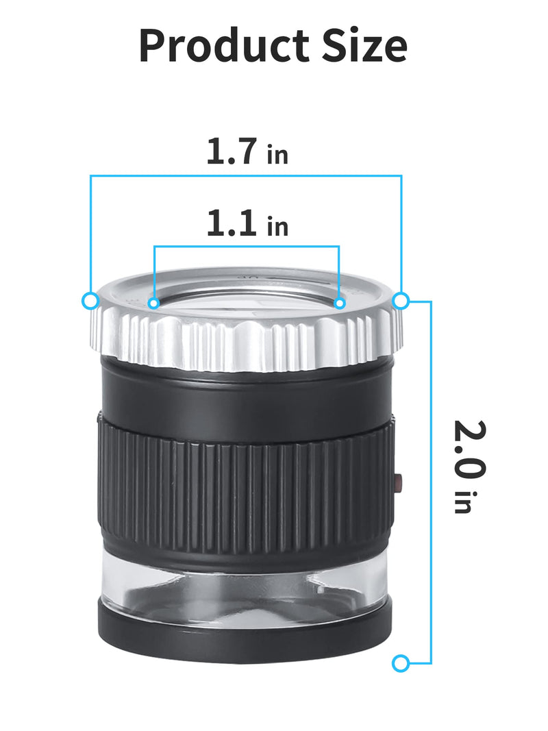 JARLINK 30X Jewelers Loupe, Adjustable Focal Length Magnifier with 3 LED Light for Gems, Jewelry, Coins, Stamps, etc (Black) Black - NewNest Australia