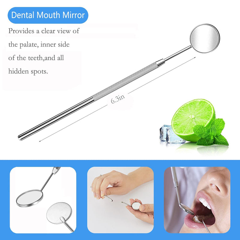 SENLMLER Professional Dental Pick Tools Kit, Teeth Cleaning Calculus Remover Tool for Dentist, Personal Using, Pets Oral Care Set with Dental Mirror Dental Tartar Scraper Dental Probe and Storage Box Style 1 - NewNest Australia