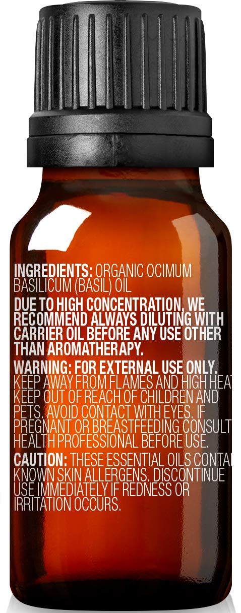Cliganic Organic Basil Essential Oil, 100% Pure Natural for Aromatherapy | Non-GMO Verified 0.33 Fl Oz (Pack of 1) - NewNest Australia