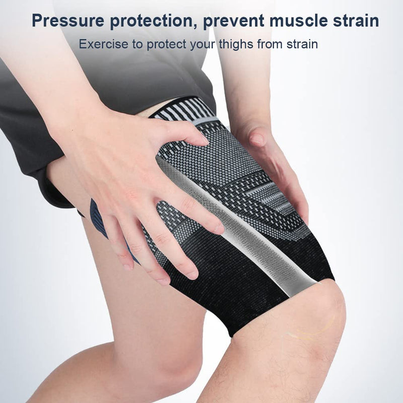 Tofbs Pack Of 2 Thigh Brace For Men & Women, Breathable, Non-Slip Compression Thigh Bandage For Sports, Knee Tendon, Quadricep Injuries, Muscle Fiber Tear (Xl, Black) - NewNest Australia