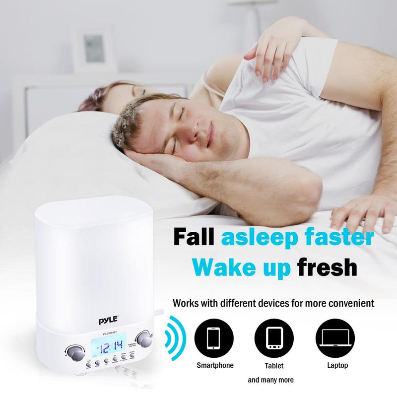 NewNest Australia - Pyle Bluetooth Radio Alarm Clock - Built-in Speakers Time Date Display LED Light Lamp Sunrise Sunset Deep Sleep, Relaxation, Meditation Includes Power Adapter - PILCR34BT_0 