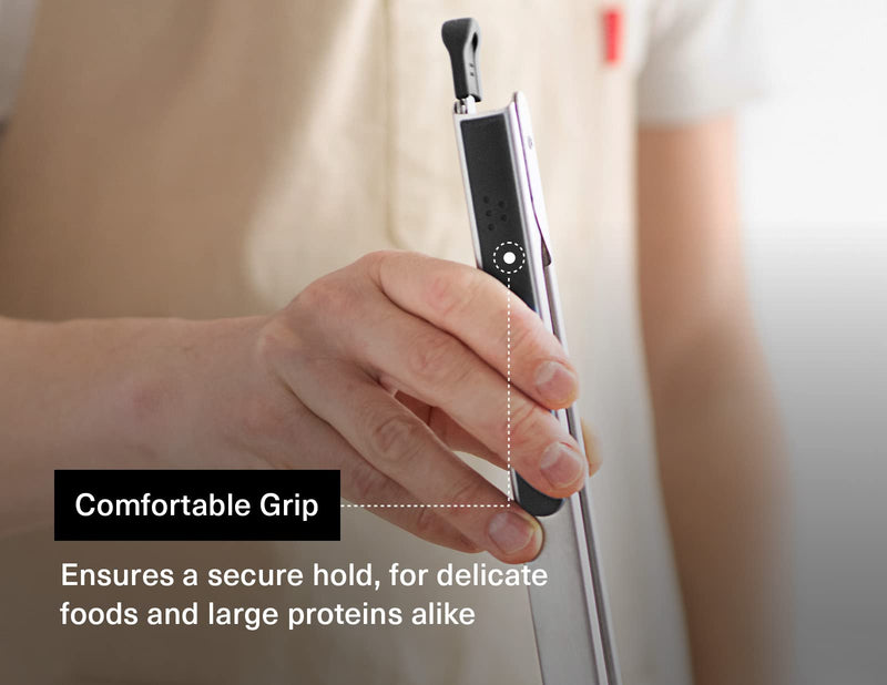 Misen Tongs for Cooking with Silicone Tips - Stainless Steel Kitchen Tongs - Grilling Tongs for Serving Food - 12 inch - Black - NewNest Australia
