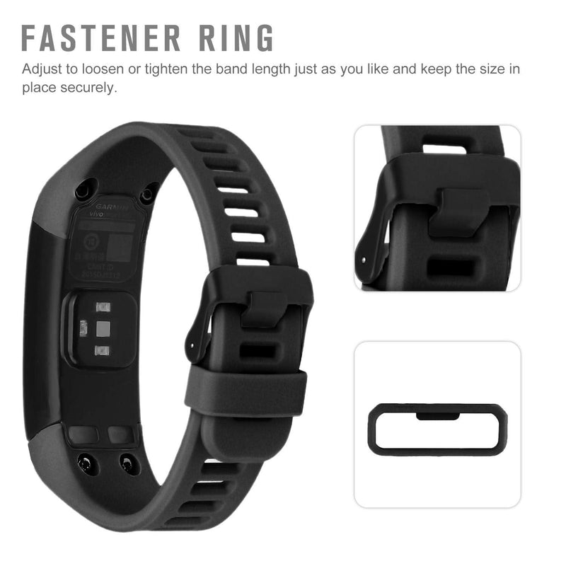 Wizvv Compatible Bands Replacement for Garmin Vivosmart HR, With Metal Buckle Fitness Wristband Strap (8 Colors) Black Regular - NewNest Australia