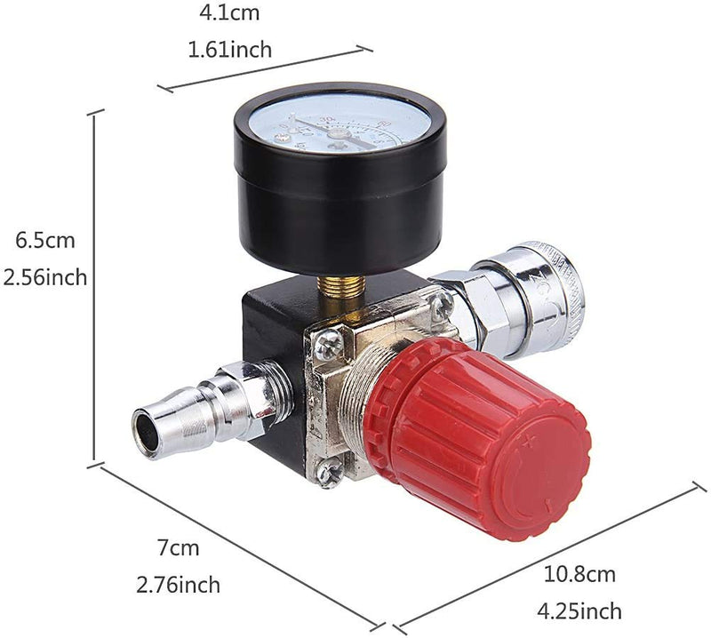 Preciva Air Compressor Pressure Regulator with Dial Gauge, 0-175 PSI Air Gauge for Air Compressor and Air Tools (Four Way Valve) - NewNest Australia