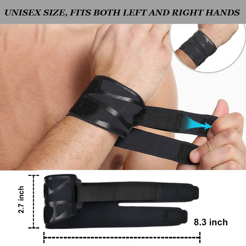 Milec Wrist Brace for Carpal Tunnel, Adjustable Ultra Thin Compression Wrist Wraps Wrist Support for Tendonitis and Arthritis Wrist Straps Pain Relief for Men Women, Working Out, Weightlifting - Black - NewNest Australia