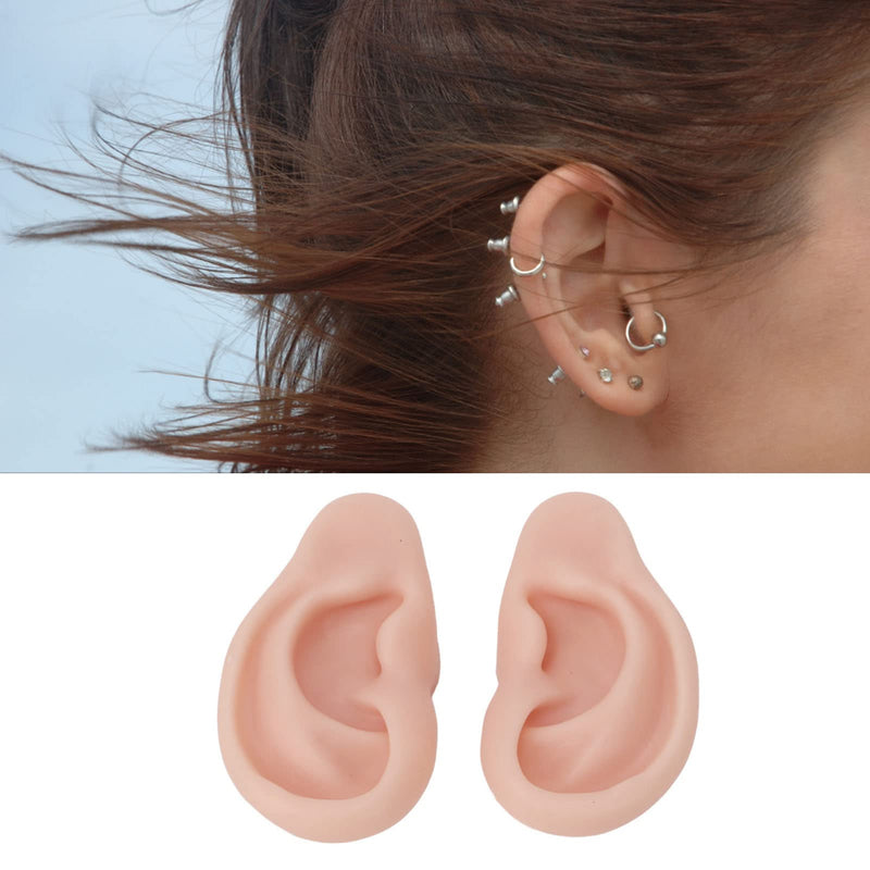 Fake Ear Model, Easy To Wear, Reusable Simulation, Realistic Practical Experience, Soft Human Silicone Ear, Widely Used For Ear Piercing (Medium Flesh Color) - NewNest Australia