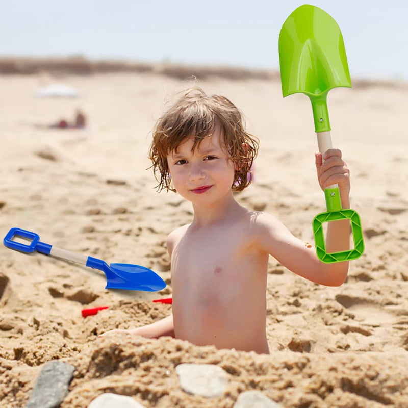 Jumbo Beach Shovels, 16 Inch Sand Shovels for Kids,Beach Shovels for Kids Heavy Duty,Shovel Beach Long Handled ,Sand Toy Shovel, Plastic Wooden Shovel for Shoveling Sand Snow for Kids 3 Pack Blue - NewNest Australia