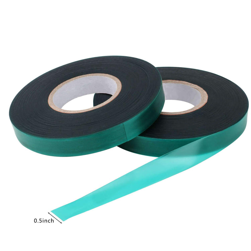 Easytle Stretch Tie Tape Roll, 1/2" 150ft Garden Tie Tape, Thick Sturdy Plant Ribbon Garden Green Vinyl Stake Gardening Tools for Indoor Outdoor Patio Plant Use - NewNest Australia