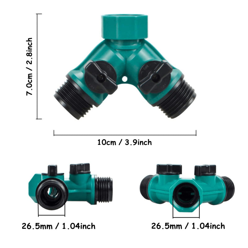 ECOESPTI Garden Hose Splitter, 3/4" 2 Way Plastic Water Hose Splitter, Garden Hose Connector with Faucet Watering Shut Off for Landscaping, Gardening, Flower Planting, Irrigation - NewNest Australia