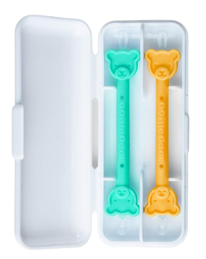 oogiebear - Nose and Ear Gadget. Safe, easy nasal booger and ear cleaner for newborns and infants. Dual earwax and snot remover. Aspirator Alternative - 2 pack with Case - Orange and Seafoam - NewNest Australia