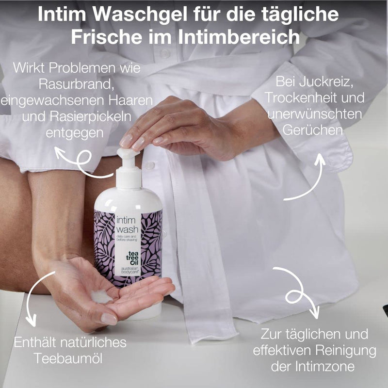 Intimate soap with tea tree oil 500 ml | Intimate care washing gel for itching and unwanted odors | Intimate wash lotion for the intimate area before intimate shaving for ingrown hairs and red pimples - NewNest Australia