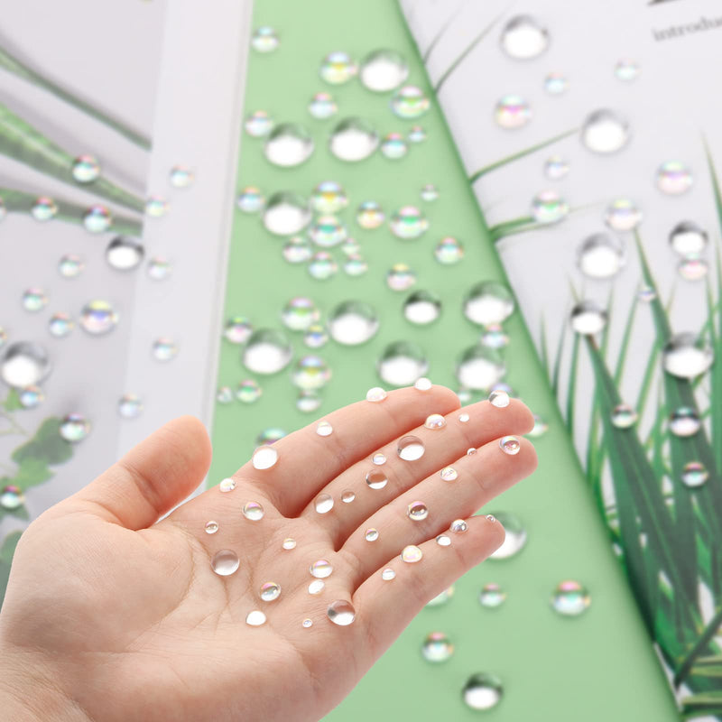MIKIMIQI 700 Pcs Clear Dewdrop Holographic Water Droplets Embellishments Scrapbooking Card Making Supplies Resin Dewdrop Beads Clear Waterdrop for DIY Crafts Paper Decor (AB Clear) AB Clear - NewNest Australia