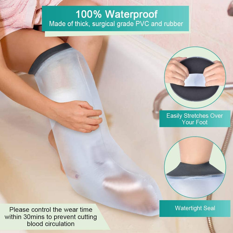 Waterproof Leg Cast Cover For Shower, Cast Protector For Shower Leg, Reusable Waterproof Shower Bandage For Adults And Wound Protection For Broken Leg, Knee, Foot, Ankle Sore - NewNest Australia