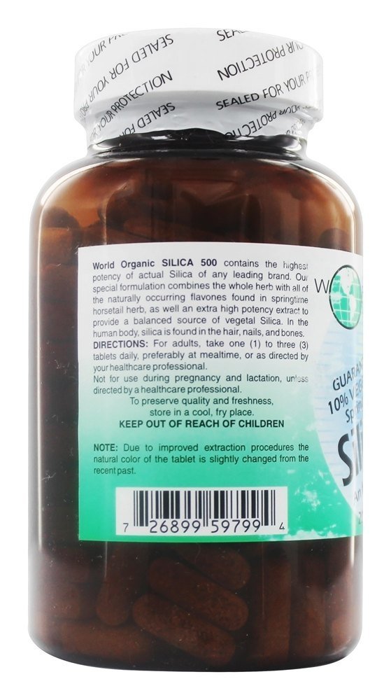 World Organics Silica 500Mg Tabs 200 200 Count (Pack of 1) - NewNest Australia