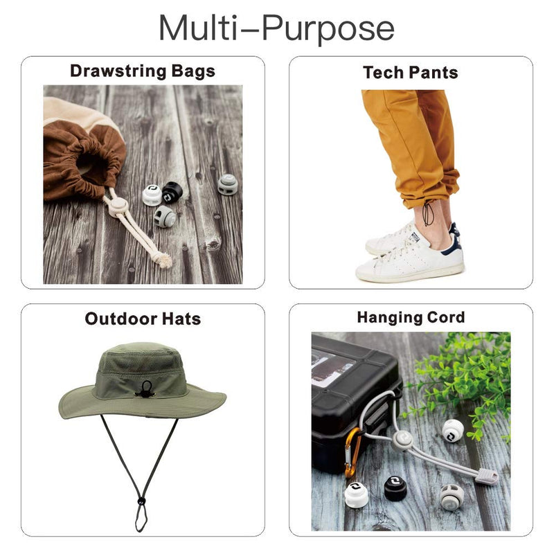 Heavy Duty Cord Locks - Double Hole Drawstring Stopper Fastener for No Tie Shoelaces and More Black - NewNest Australia