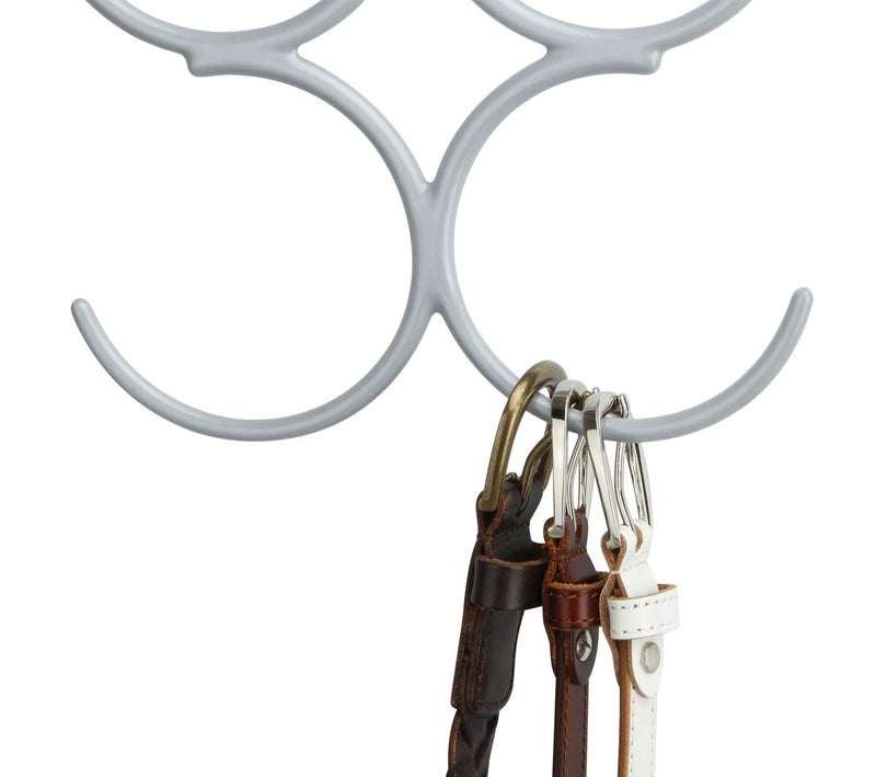 NewNest Australia - Yizhi Belt Rack Scarf Hanger Organizer Holder, Easy on/Off Sturdy Tie Rack Space Saving Belt Hanger, Non-Slip Accessories Storage Holder for Scarves, Shawls, Pashminas (1-Pack Grey) 1 