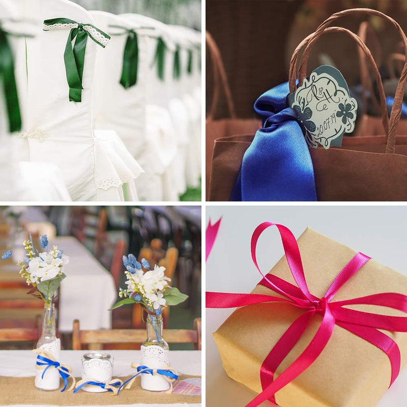 LEEQE Double Face Satin Ribbon 1/2" X 50 Yards Polyester Black Ribbon for Gift Wrapping Very Suitable for Weddings Party Hair Bow Invitation Decorations and More 1/2 INCH；50 Yards - NewNest Australia