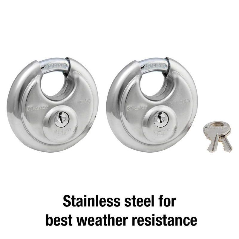 Master Lock 40T Stainless Steel Discus Padlock, 2 Pack 2 Pack - Keyed Alike - NewNest Australia