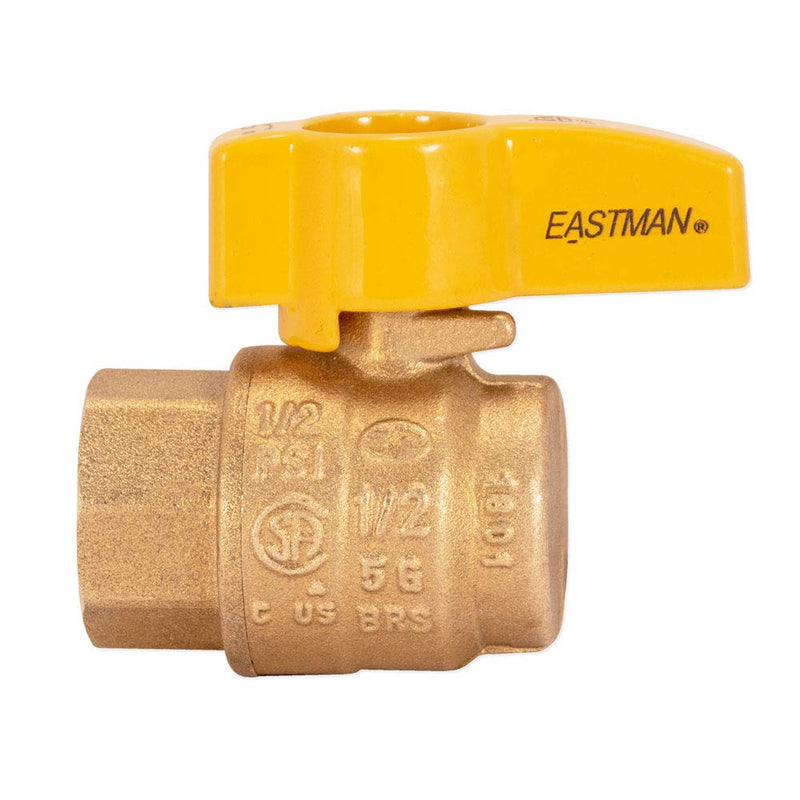 Eastman 60032, Brass Angle Gas Ball Valve,1/2 inch FIP x 3/8 inch Flare, 1/2" 3/8" OD Tube 1/2" FIP x 3/8" OD Tube - NewNest Australia