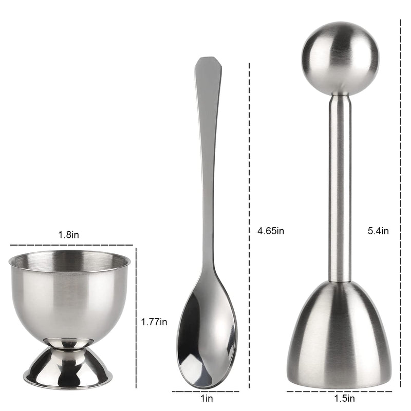 Egg Cups for Soft Boiled Eggs Egg Cracker Topper Set Stainless Steel Shell Remover Separator Include 6 Egg Cups 6 Spoons 1 Topper Cutter for Kitchen Tool Egg Cup - NewNest Australia