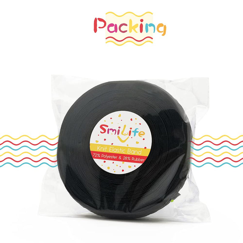 SmiLife Elastic Silicone Gripper Band for Clothing, Non Slip Sewing Elastic Band, 1 Inch x 12 Yards, Black - NewNest Australia