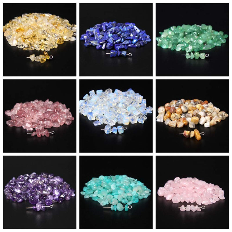 7 Chakra Natural Chip Stone Beads 3-5mm 100g About 500 Pieces Irregular Gemstones Healing Crystal Loose Rocks Bead Hole Drilled DIY for Bracelet Jewelry Making Crafting (3-5mm, 7 Chakra Color Mix) - NewNest Australia