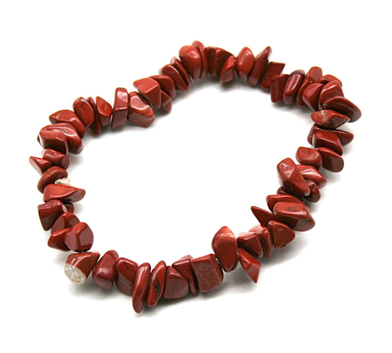 DOJA Barcelona | Natural Stone Red Jasper Chip Bracelet | Pack 2 | Elastic Bracelet of Natural Minerals, Energy Stones, Healing Crystals | Healing Bracelet for Men or Women - NewNest Australia