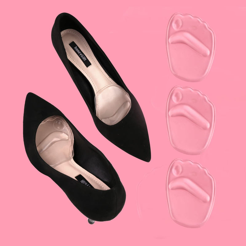 Gel Ball of Foot Cushion, 3 Pairs High Heels Shoes Inserts Forefoot Pads Foot Pain Relief Metatarsal Pads Reusable Ball of Foot Cushion for Women (Transparent 3 Pairs) Transparent 3 Pairs - NewNest Australia