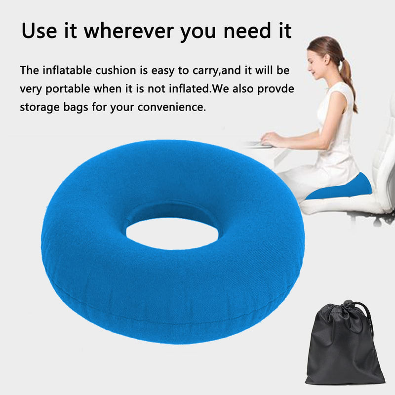 Jhy Hemorrhoid Seat Cushion, Inflatable Seat Cushion, Orthopedic Round Cushion, Soft Seat Ring With Pump For Inflammation, Hemorrhoids, Coccyx Pain, Cysts, Pregnancy, Birth (Blue) - NewNest Australia