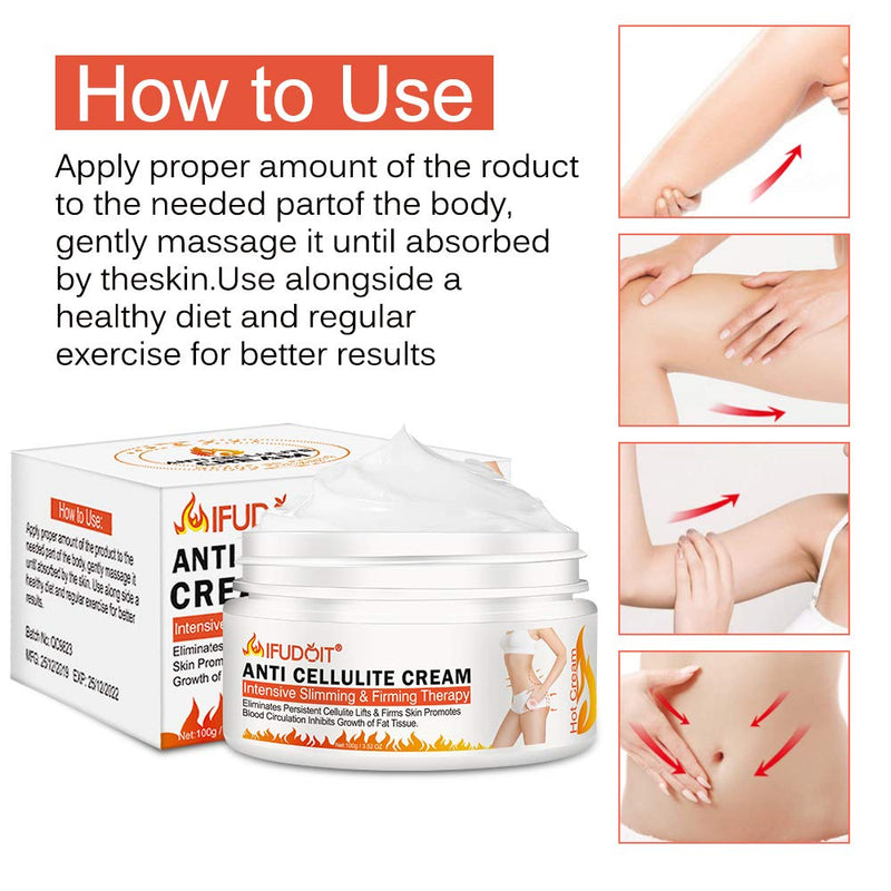 Cellulite Cream,Professional Hot Cream,Slimming & Firming Cream, Fat Burner Cream, Hot Body Slim Loss Weight Cream, Perfect for Shaping Waist, Abdomen and Buttocks （100g） - NewNest Australia