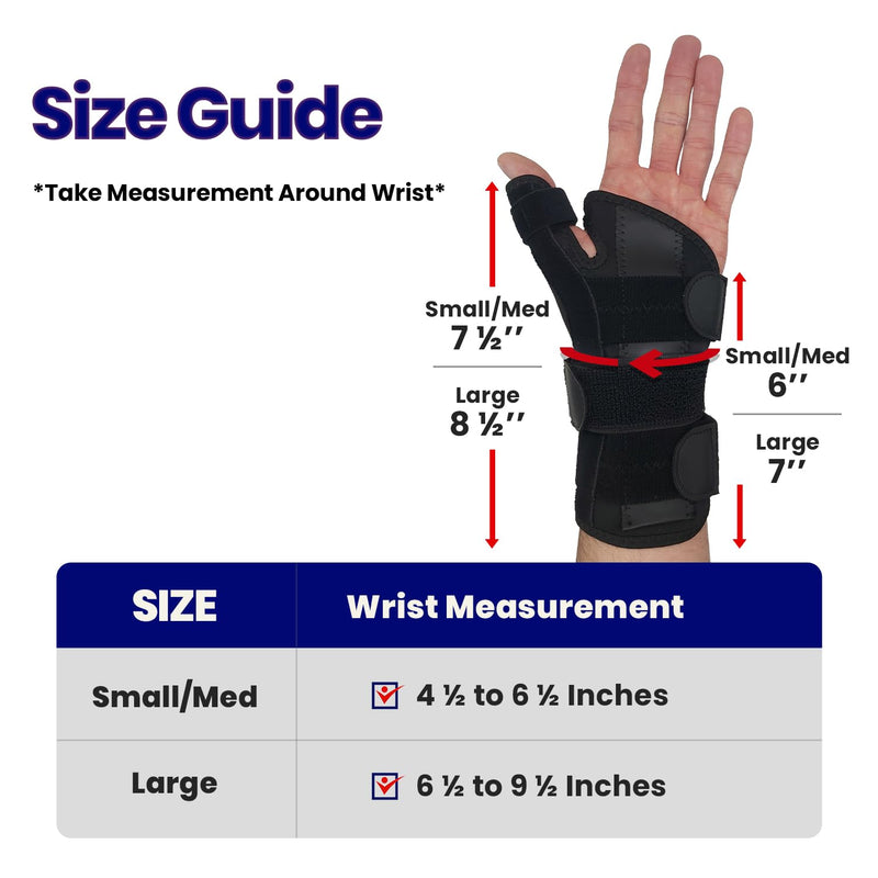 Thumb Splint & Wrist Brace - Carpal Tunnel Wrist Splint with Thumb Spica Thumb Brace. Thumb Stabilizer & Wrist Support For Tendonitis Pain, Arthritis, Trigger Thumb (SMALL/MEDIUM, RIGHT) SMALL/MEDIUM - NewNest Australia