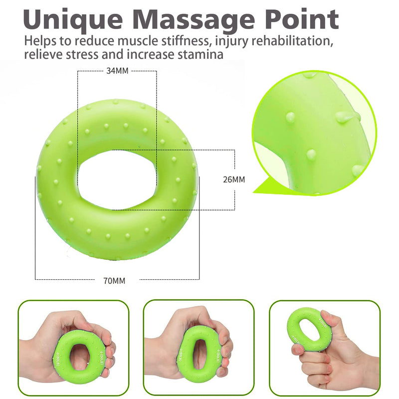 Hand Exerciser Grip Strengthener,3 Resistance Levels,Finger Exerciser,Stress Relief Ball, Hand Grip Strength, Hexagonal massage ball for Guitar Player Rock Climbing,Athletes and Musicians -10 Pack 10 Packs - NewNest Australia