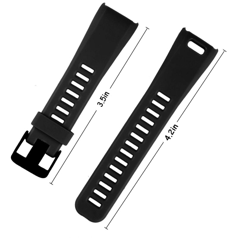 Wizvv Compatible Bands Replacement for Garmin Vivosmart HR, With Metal Buckle Fitness Wristband Strap (8 Colors) Black Regular - NewNest Australia