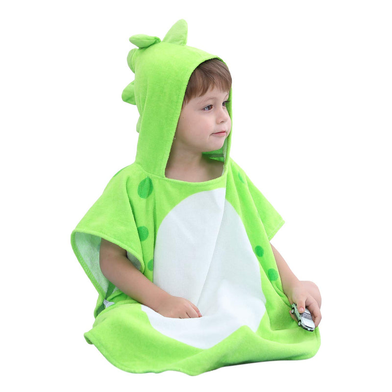 Children's Bath Towels with Hooded Dinosaur, Boys Beach Towel Pool Poncho Swim Cover-Ups 100% Cotton (Green#B, 1-3T) Green#b - NewNest Australia