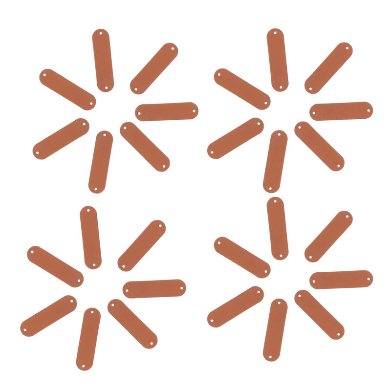 Didiseaon 100Pcs PU Leather Label Leather Blank Tag Label with Holes DIY Embossed Tag Clothing Embellishment Knit for Jeans Bags Shoes Hat Scrapbooking Crafts Accessories Brown - NewNest Australia